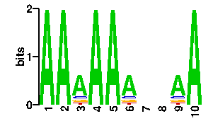 Sequence logo derived only from the contact PWM logo